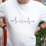 T-Shirt Bier EKG Spruch weiß